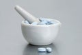 Mortar Pestle Pills Royalty Free Stock Photo