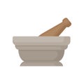 Mortar and pestle, retro medical equipment vector Illustration on a white background