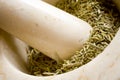 Mortar, Pestle and Rosemary Royalty Free Stock Photo