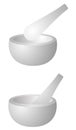 Mortar and pestle set on white background Royalty Free Stock Photo