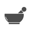 mortar and pestle silhouette vector icon isolated Royalty Free Stock Photo