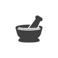 Mortar and pestle vector icon Royalty Free Stock Photo