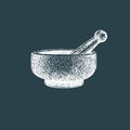 Mortar and pestle. Vector illustration of pounder. Royalty Free Stock Photo