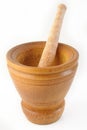 mortar and pestle on white background Royalty Free Stock Photo