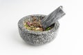 A mortar and pestle & x28;Lesung Batu& x29; Royalty Free Stock Photo