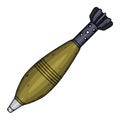 Mortar shell isolated on a white background. Mortar bomb vector illustration