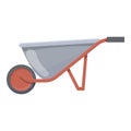 Mortar wheelbarrow icon cartoon vector. Cement construction
