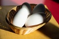 Mortara 04/05/2019:goose eggs still life Royalty Free Stock Photo