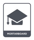 mortarboard icon in trendy design style. mortarboard icon isolated on white background. mortarboard vector icon simple and modern