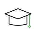 Mortarboard icon vector image.