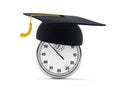 Mortarboard with stopwatch