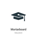 Mortarboard vector icon on white background. Flat vector mortarboard icon symbol sign from modern education collection for mobile