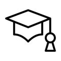 Mortarboard Vector Thick Line Icon For Personal And Commercial Use
