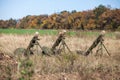 Mortars on the field before the fight Royalty Free Stock Photo