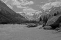 The Morteratsch glacier in the upper Engadin is one of the sources of the Inn-River that flows to Vienna Royalty Free Stock Photo