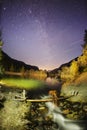 Morteratsch Lake, Creek Mill at Night Royalty Free Stock Photo