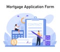 Mortgage Application Form concept. Flat vector illustration.