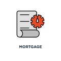 mortgage application form icon. rental house contract creation concept symbol design, document terms and conditions, home loan Royalty Free Stock Photo