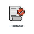 mortgage application form icon. rental house contract creation concept symbol design, document terms and conditions, loan approval Royalty Free Stock Photo