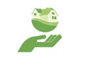 Mortgage business green icon vector