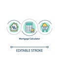 Mortgage calculator concept icon Royalty Free Stock Photo