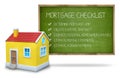 Mortgage checklist concept on blackboard with 3d Royalty Free Stock Photo