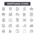 Mortgage concept line icons, signs, vector set, linear concept, outline illustration Royalty Free Stock Photo