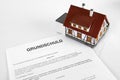 Mortgage Contract - the German Word Grundschuld Royalty Free Stock Photo