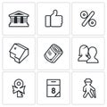 Mortgage credit lending icons set. Vector Illustration