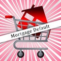 Mortgage Default Icon Depicting Home Loan Overdue Or Shortfall - 3d Illustration