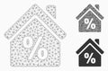 Mortgage Discount Vector Mesh Network Model and Triangle Mosaic Icon