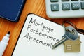 Mortgage Forbearance Agreement is shown on the conceptual business photo Royalty Free Stock Photo