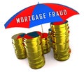 Mortgage Fraud Coins Represents Property Loan Scam Or Refinance Con - 3d Illustration Royalty Free Stock Photo