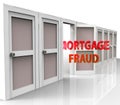 Mortgage Fraud Doorway Represents Property Loan Scam Or Refinance Con - 3d Illustration Royalty Free Stock Photo