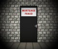 Mortgage Fraud Doorway Represents Property Loan Scam Or Refinance Con - 3d Illustration Royalty Free Stock Photo