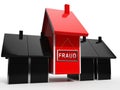 Mortgage Fraud Icon Represents Property Loan Scam Or Refinance Con - 3d Illustration
