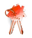 Mortgage Fraud Keys Represents Property Loan Scam Or Refinance Con - 3d Illustration Royalty Free Stock Photo