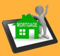 Mortgage House Tablet Shows Paying Off Property Debt