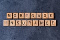 `Mortgage Insurance` spelled out in wooden letter tiles