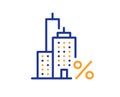 Mortgage line icon. Credit tax rate sign. Vector