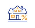 Mortgage line icon. Credit tax rate sign. Vector