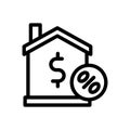 mortgage line icon illustration vector graphic