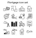 Mortgage line icon set. Vector illustration. Concept