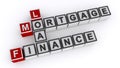 Mortgage loan finance word block on white