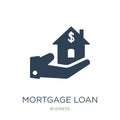 mortgage loan icon in trendy design style. mortgage loan icon isolated on white background. mortgage loan vector icon simple and