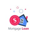 Mortgage loan, interest rate, buy house, real estate concept