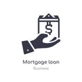 mortgage loan outline icon. isolated line vector illustration from business collection. editable thin stroke mortgage loan icon on