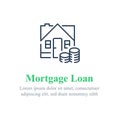 Mortgage loan payment concept, buy or sell house, household income