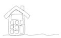 Mortgage One line drawing on white background Royalty Free Stock Photo