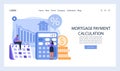 Mortgage Payment Calculation concept. Flat vector illustration.